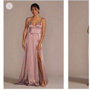 GALINA SIGNATURE
Charmeuse Deep V-Neck A-Line Dress